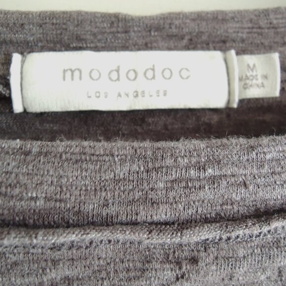 Mododoc LA Brown Slub Knit Lagenlook Top M *Runs L - Picture 5 of 6